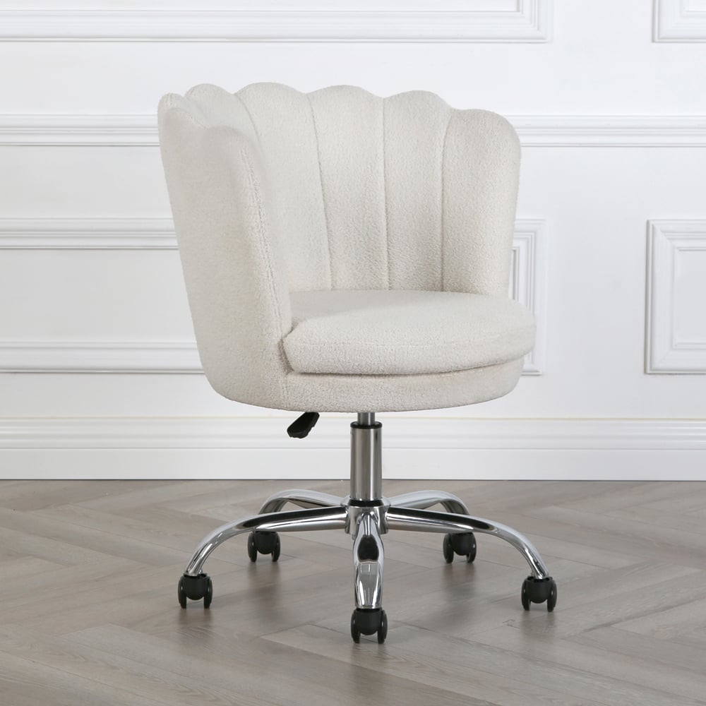 Flora White Petal Back Swivel Office Chair Image 8