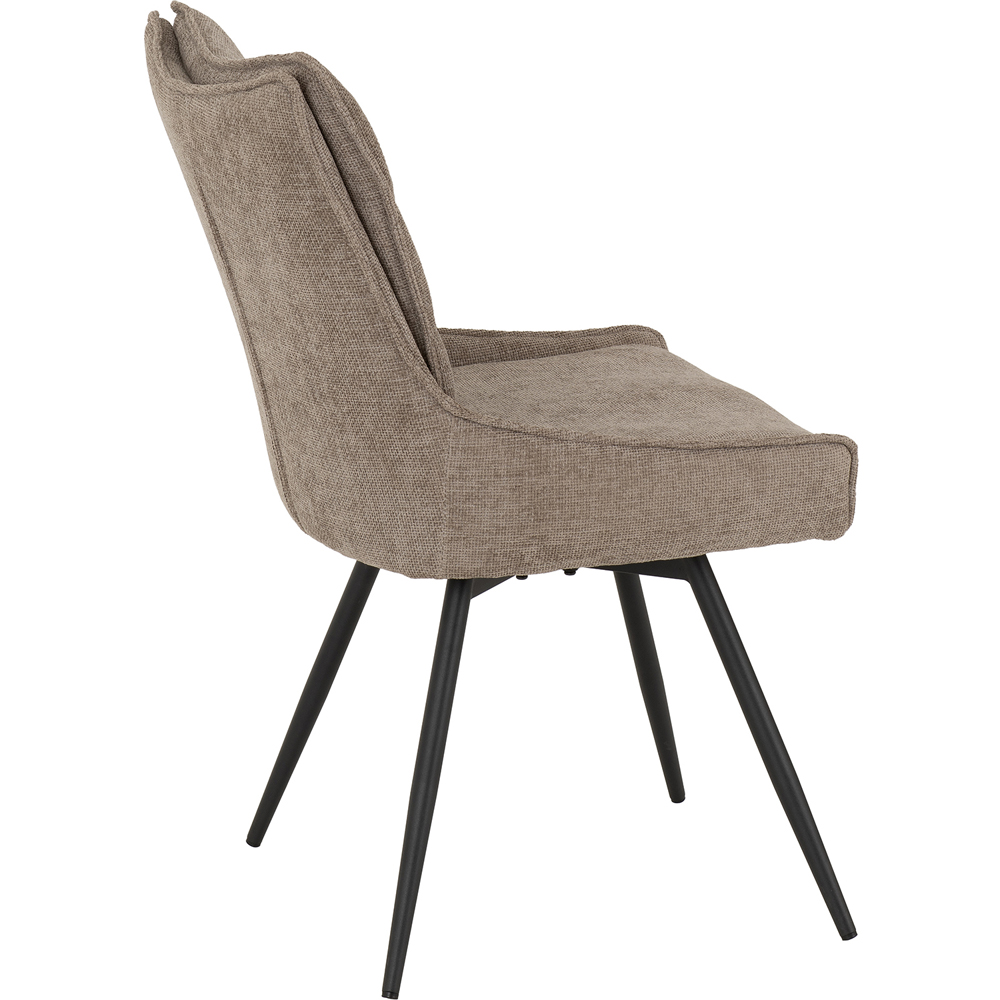 Seconique Lewis Set of 2 Fawn Fabric Swivel Dining Chair Image 6