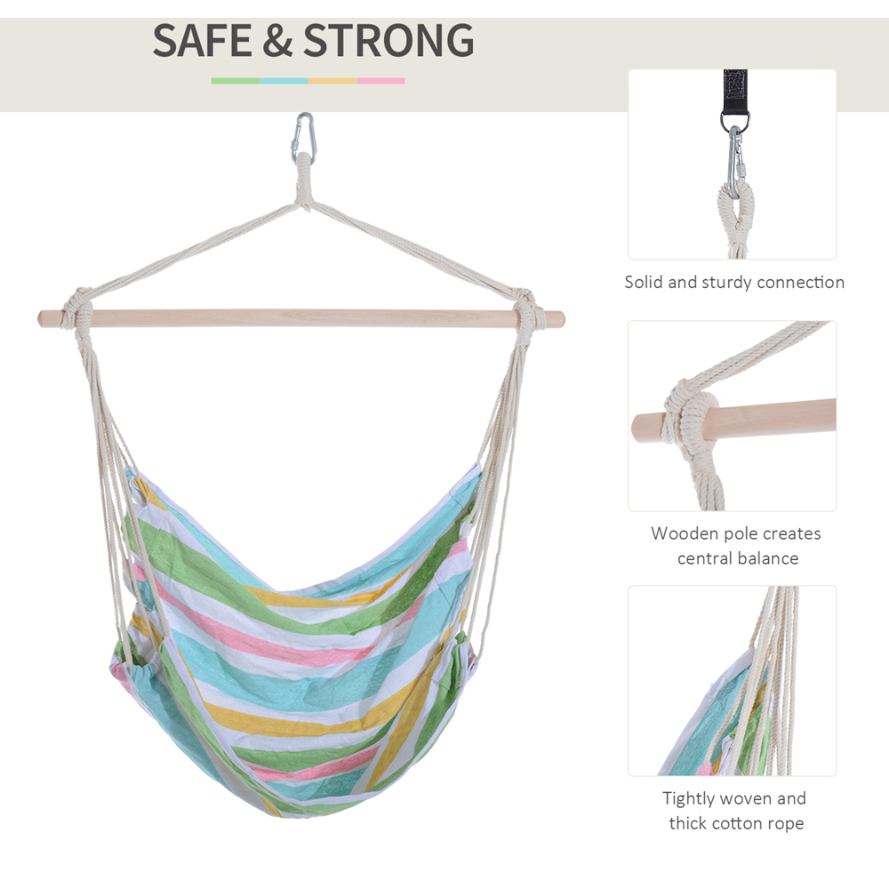 Outsunny Outdoor Rope Hanging Swing Chair Image 4