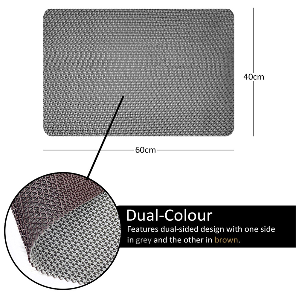 Nicoman Reversible Grey and Brown Shower Mat 60 x 40cm Image 4
