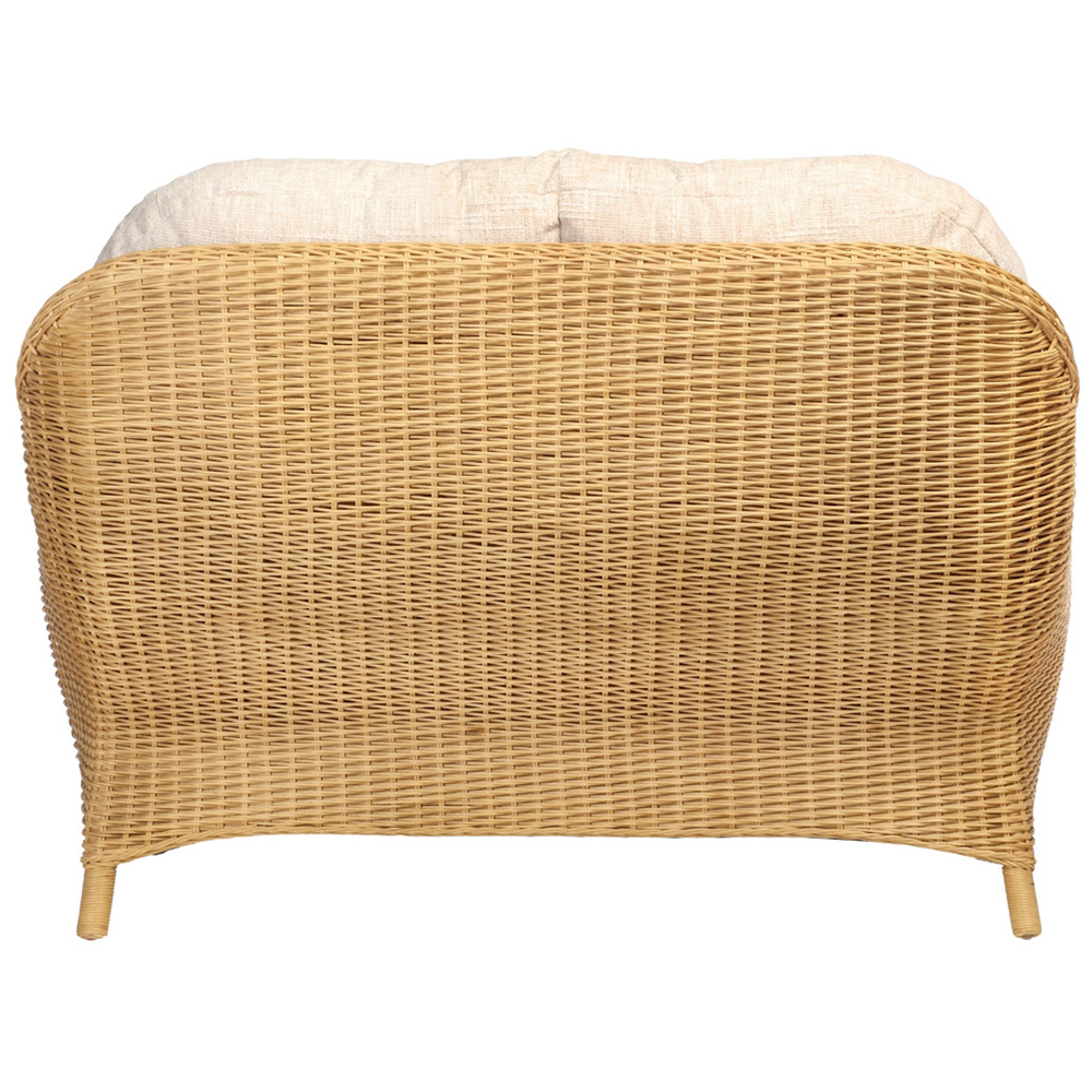 Desser Furniture Centurion 2 Seater Natural Rattan and Cotton Cream Sofa Image 4