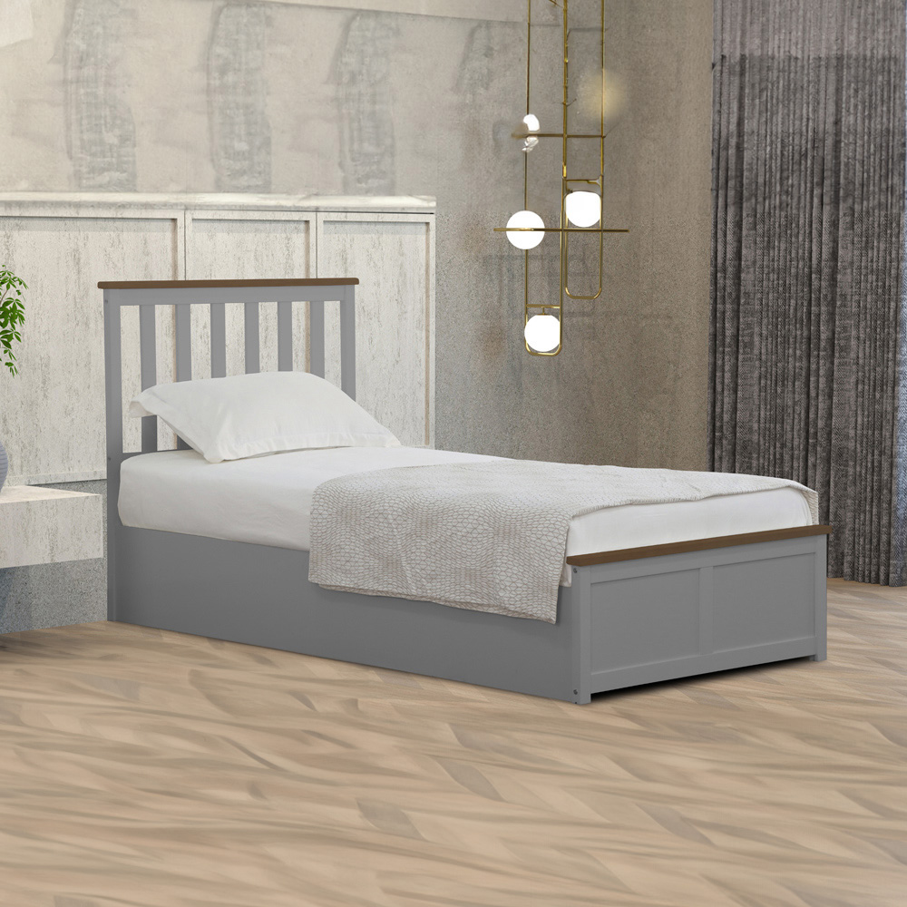 Comfy Living Single Grey Gas Lift Ottoman Bed Image 3
