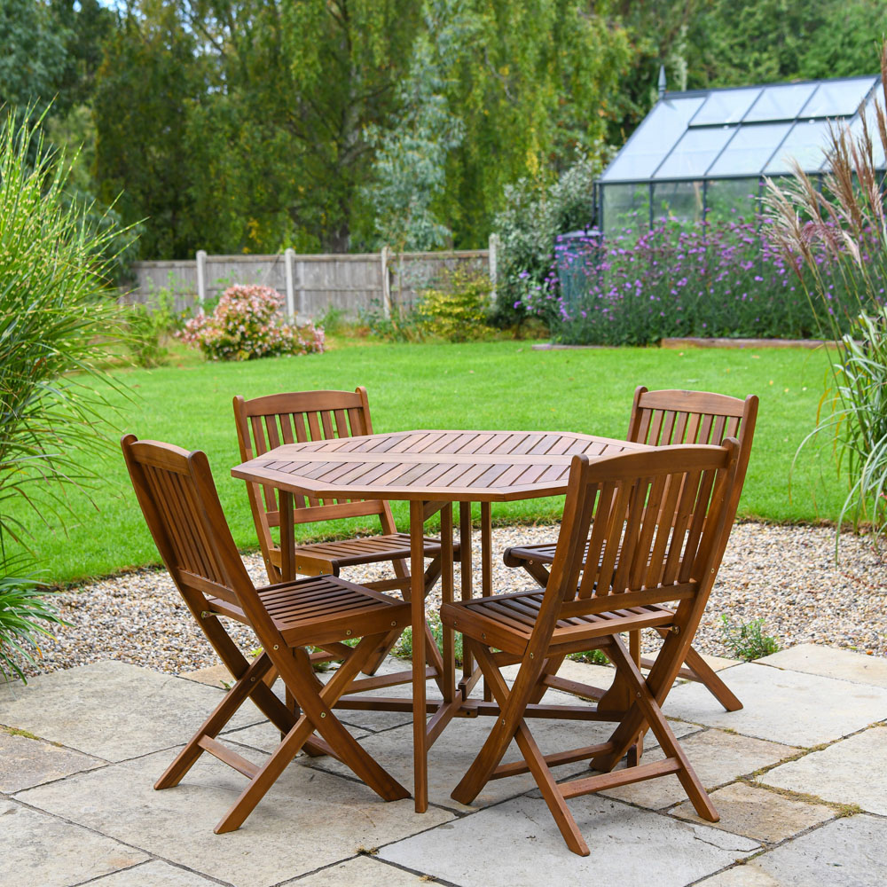 Garden Gear 4 Seater Acacia Dining Set Image 2