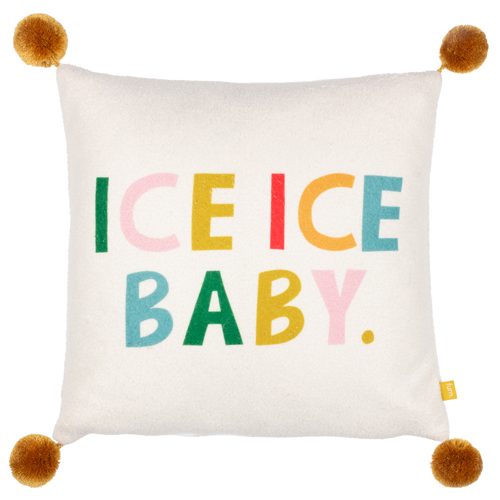 furn. Multicolour Ice Baby Pom Pom Boucle Cushion Image 1