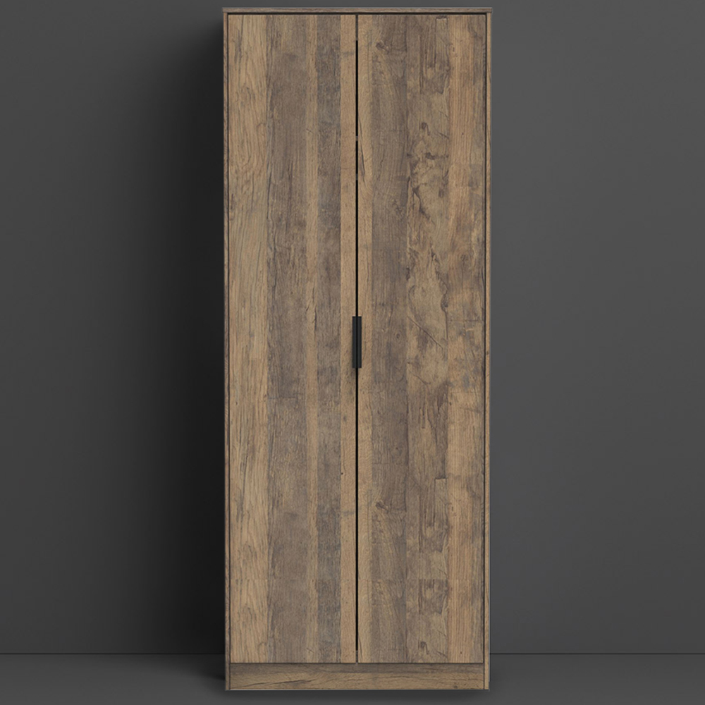 Crowndale Hong Kong Ready Assembled 2 Door Vintage Oak Tall Wardrobe Image 1