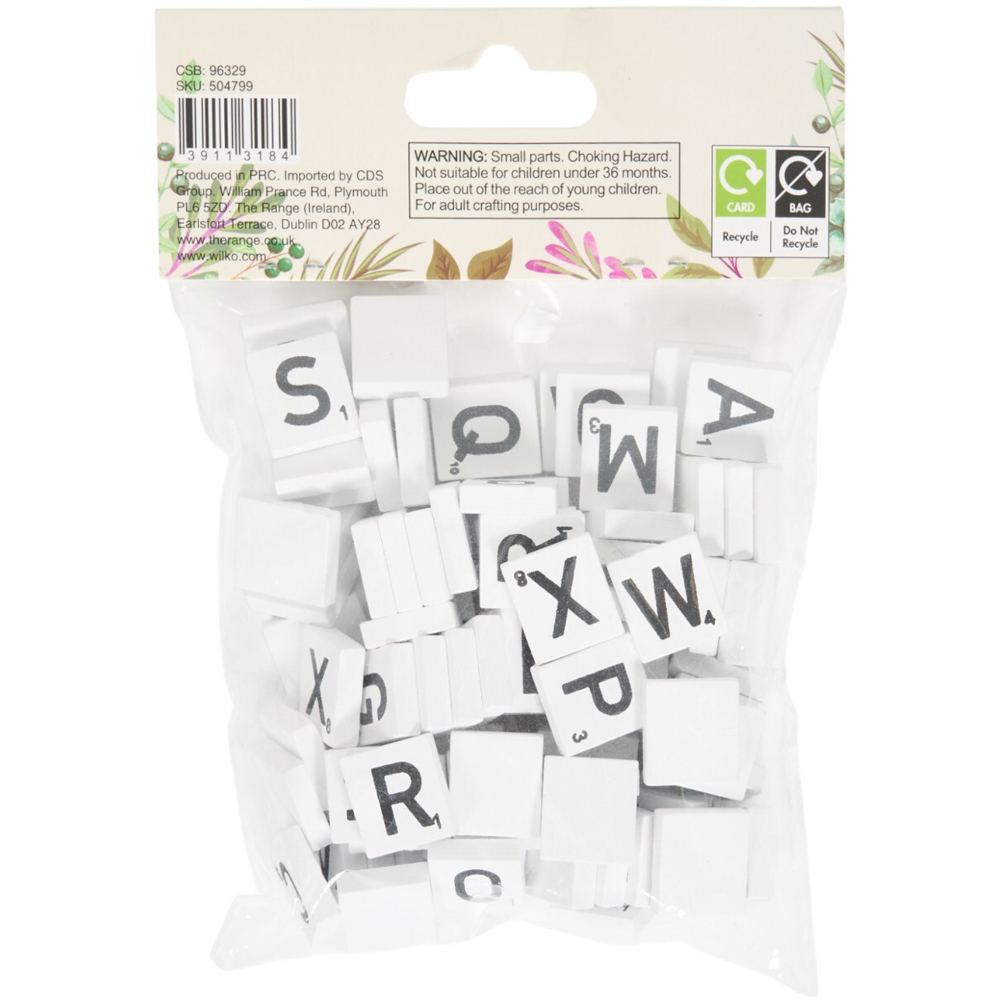 Pack of 100 White Letter Tiles Image 3
