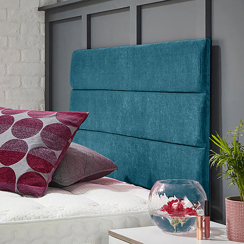 Eleganza Home Bliss Super King Size Teal Naples Strutted Headboard Image 2