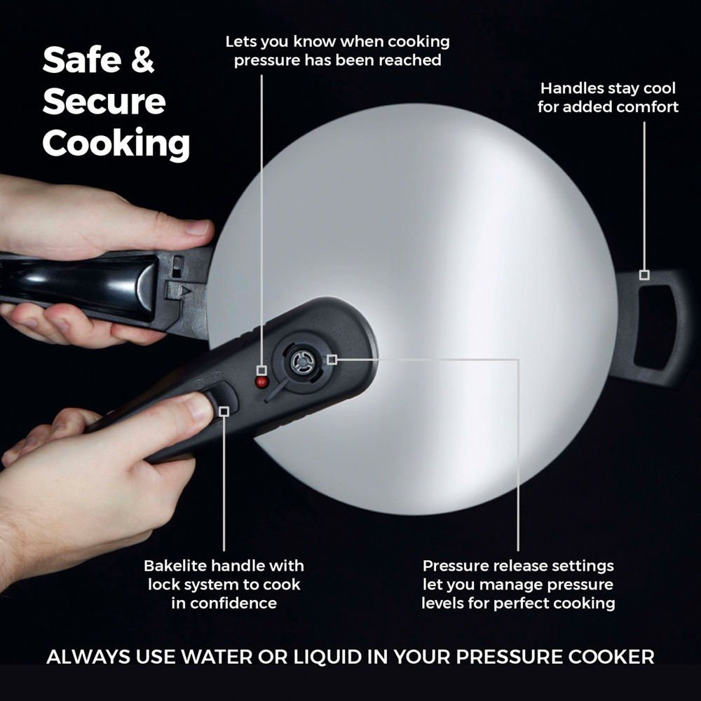 Tower 22cm 6L Stainless Steel Pressure Cooker Image 5