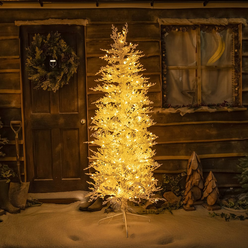 The Christmas Centre 300 Warm White LED Pre-Lit Snow Effect Light-Up Xmas Tree 6ft Image 6