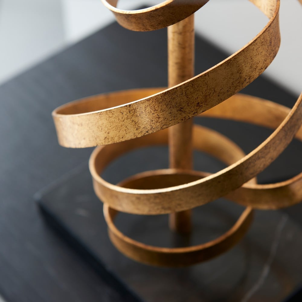 Merano Sanremo Gold and Black Marble Table Lamp Image 4