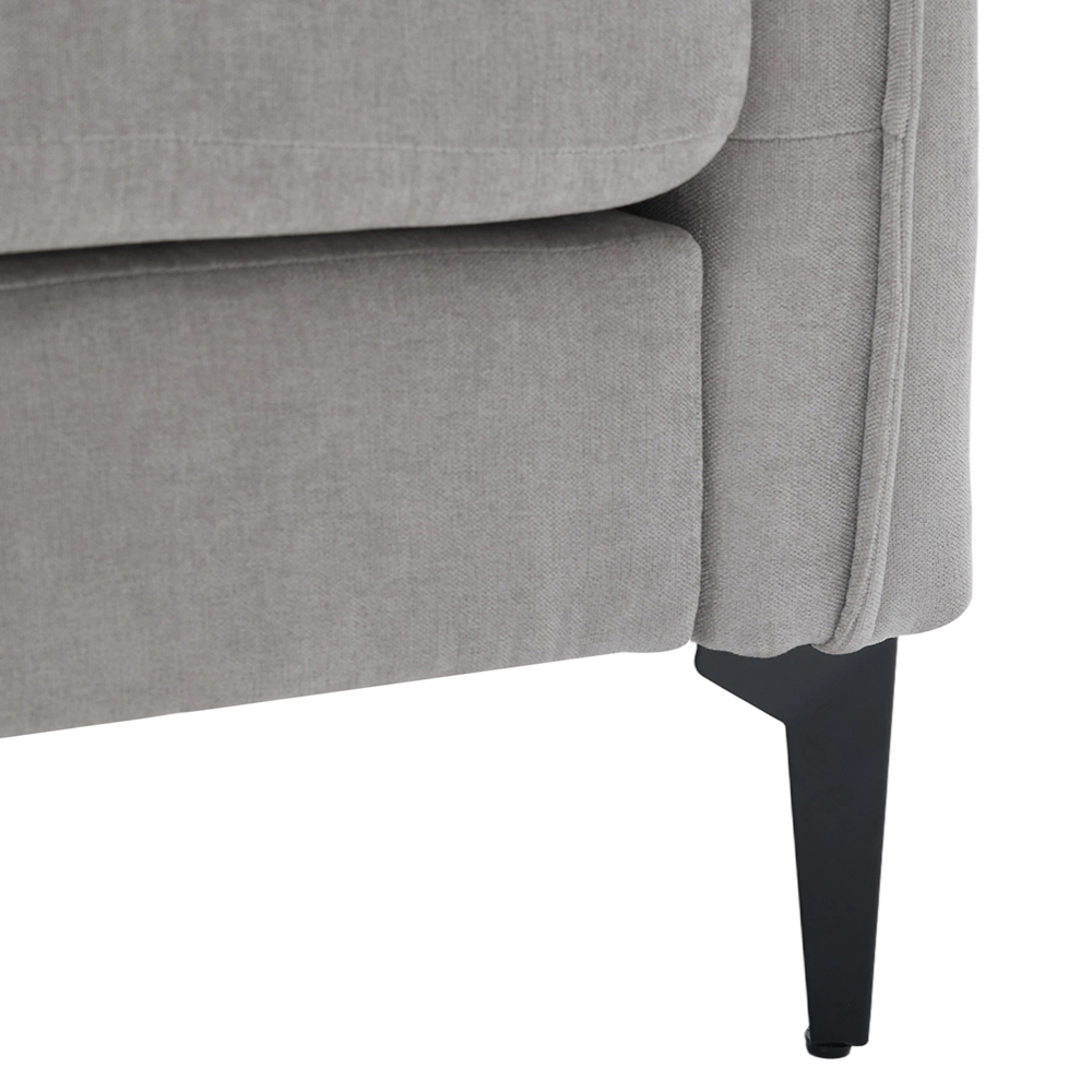 Living and Home Light Grey Chenille Sofa Chair Image 6