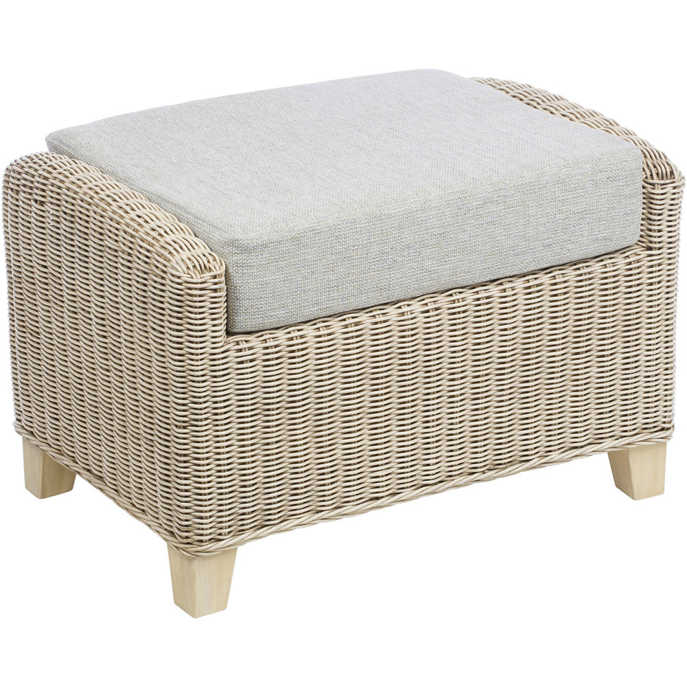 Desser Dijon Cane Pebble Fabric Footstool with Storage Compartment Image 2