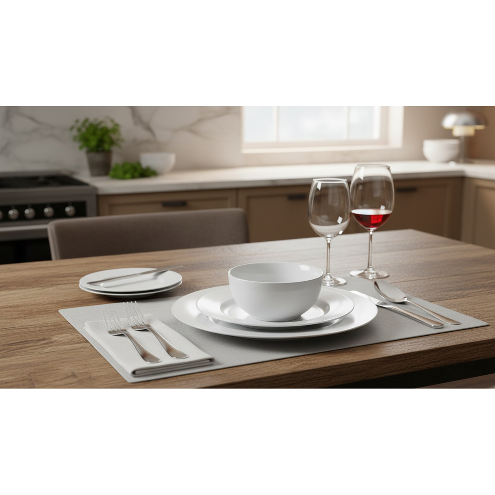 Waterside Rimmed White 18 Piece Dinner Set Image 6