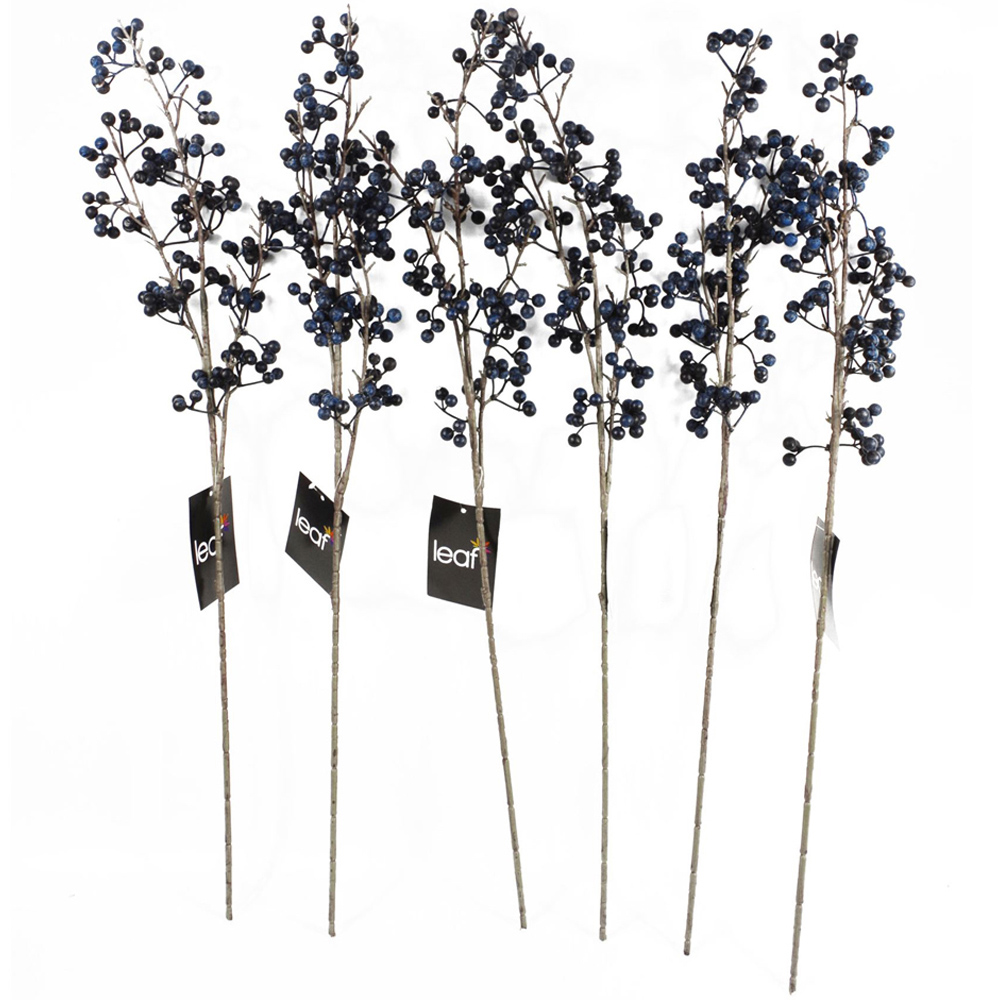 Botanik Blue Berry Single Stem Artificial Christmas Spray 70cm Image 7