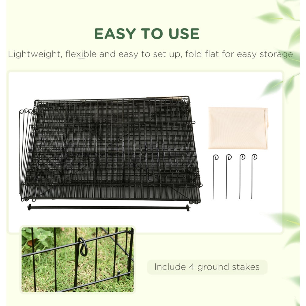 PawHut Black and Beige Small Animal Cage with Cover Image 7