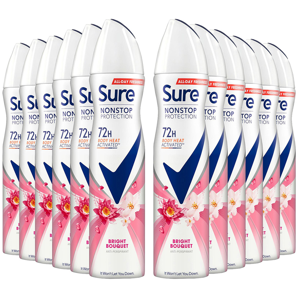 Sure Women Bright Bouquet 72H Protection Anti-Perspirant Deodorant 250ml 12 Pack Image 1