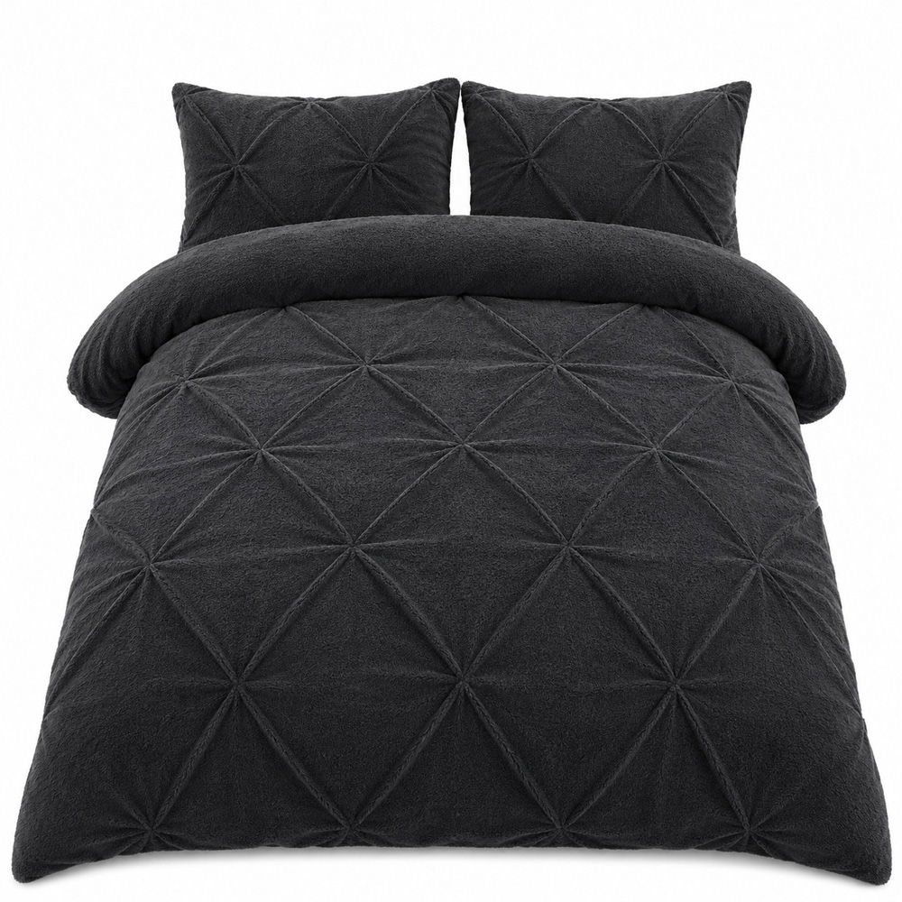 Smart Living Chiswick Single Charcoal Pintuck Duvet Set Image 2