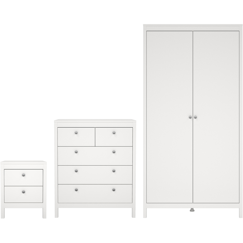 Florence Madrid White 3 Piece Bedroom Furniture Set Image 2