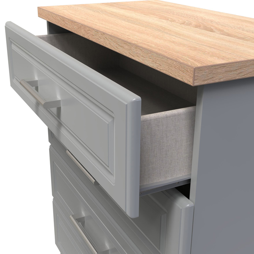 Crowndale Kent 4 Drawer Dusk Grey and Bardolino Oak Chest of Drawers Ready Assembled Image 6
