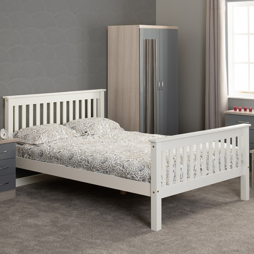 Seconique Monaco Double White High End Bed Image 1