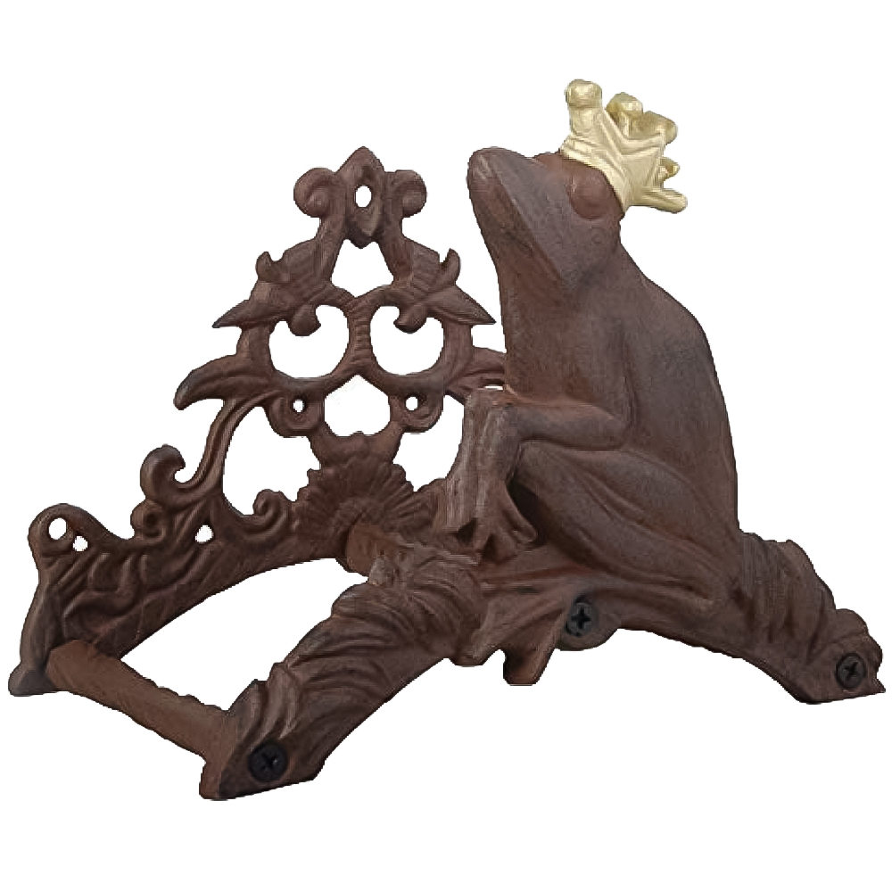 Fallen Fruits Antique Rust Frog King Hose Holder Image 1