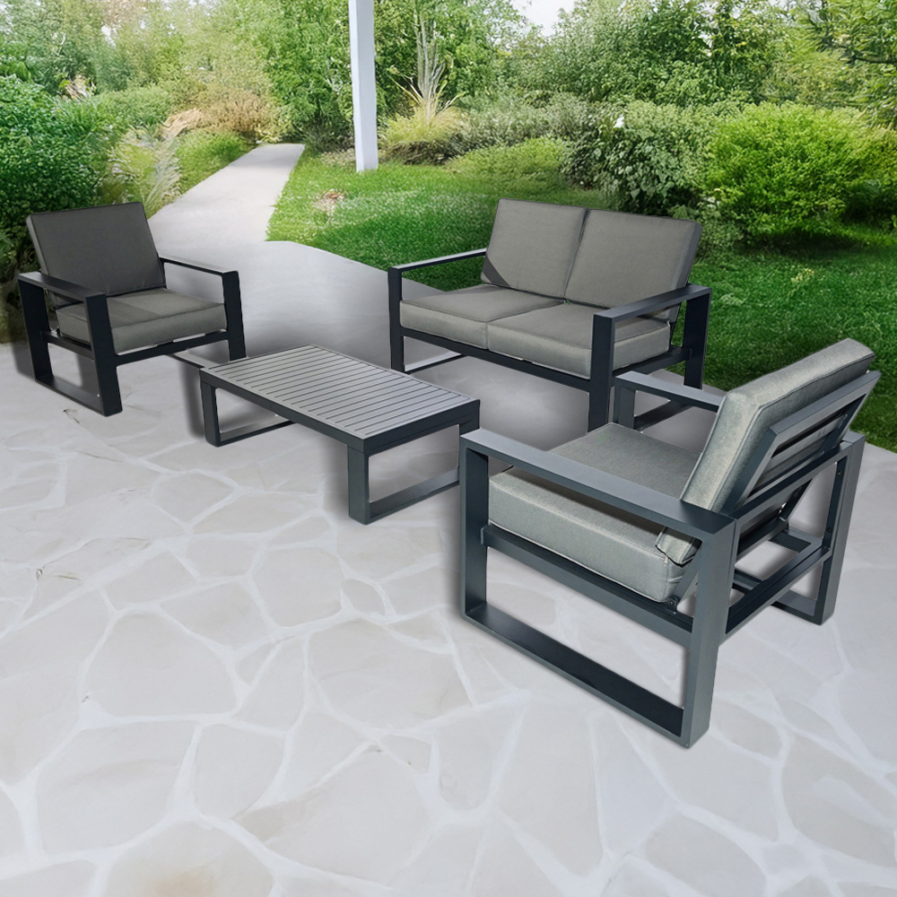 Furniture One 4 Seater Aluminium Garden Dining Set Image 1