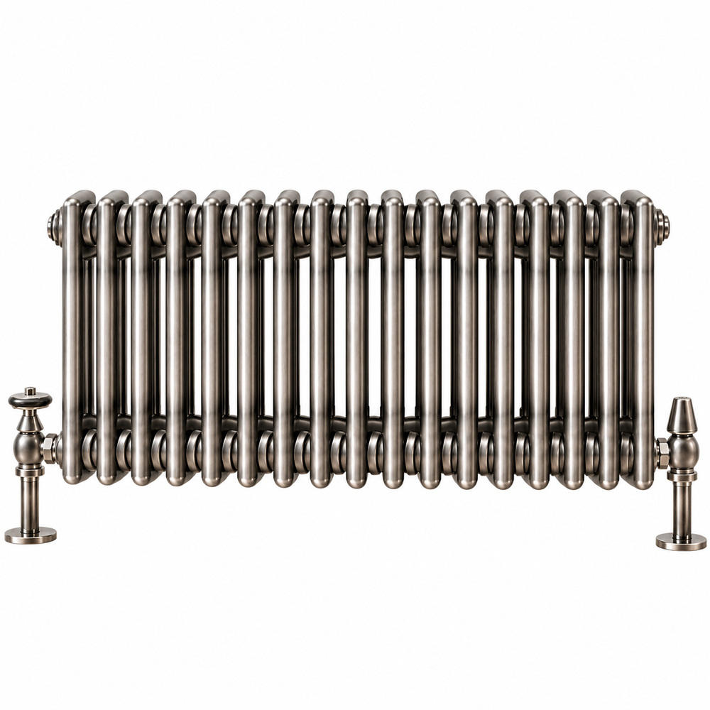 Go Bathrooms Clarence Raw Metal 2 Column 17 Section Radiator 300 x 785mm Image 1