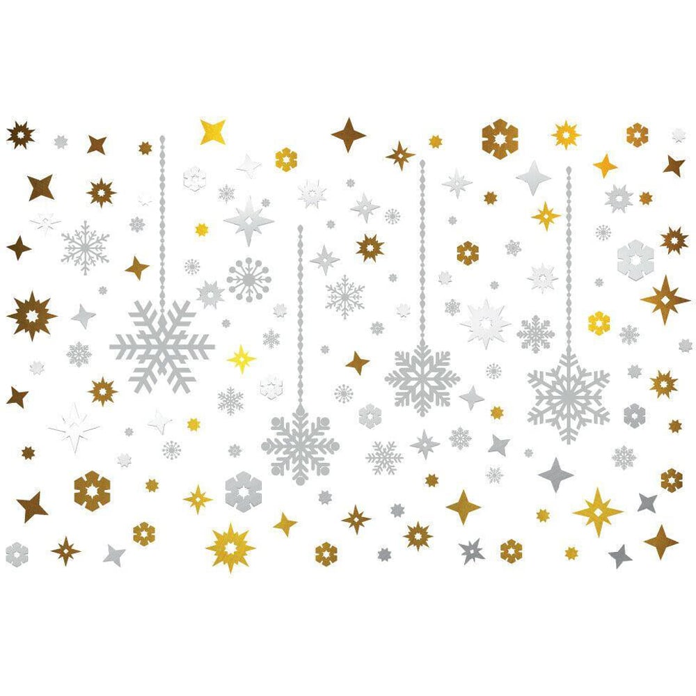 Walplus Luxurious Christmas Snowflakes Self Adhesive Wall Sticker 165 Piece Image 2