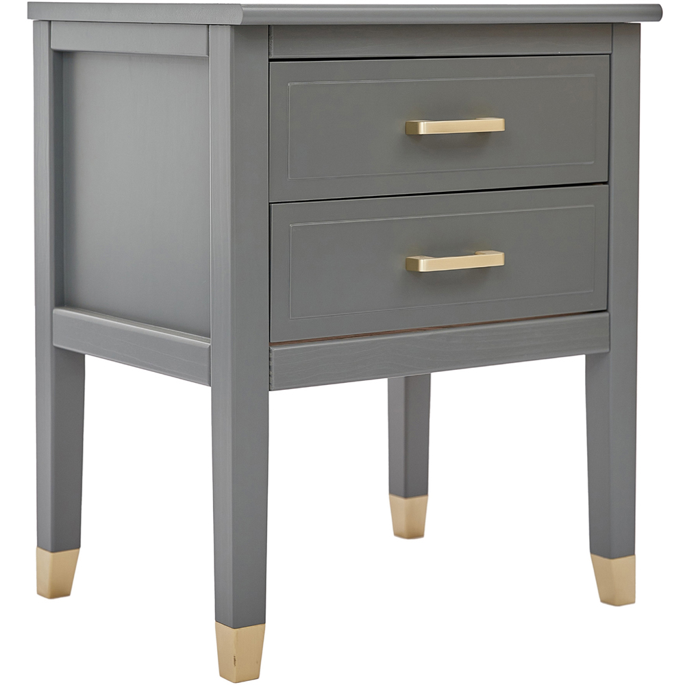 Palazzi 2 Drawer Grey Bedside Table Image 2