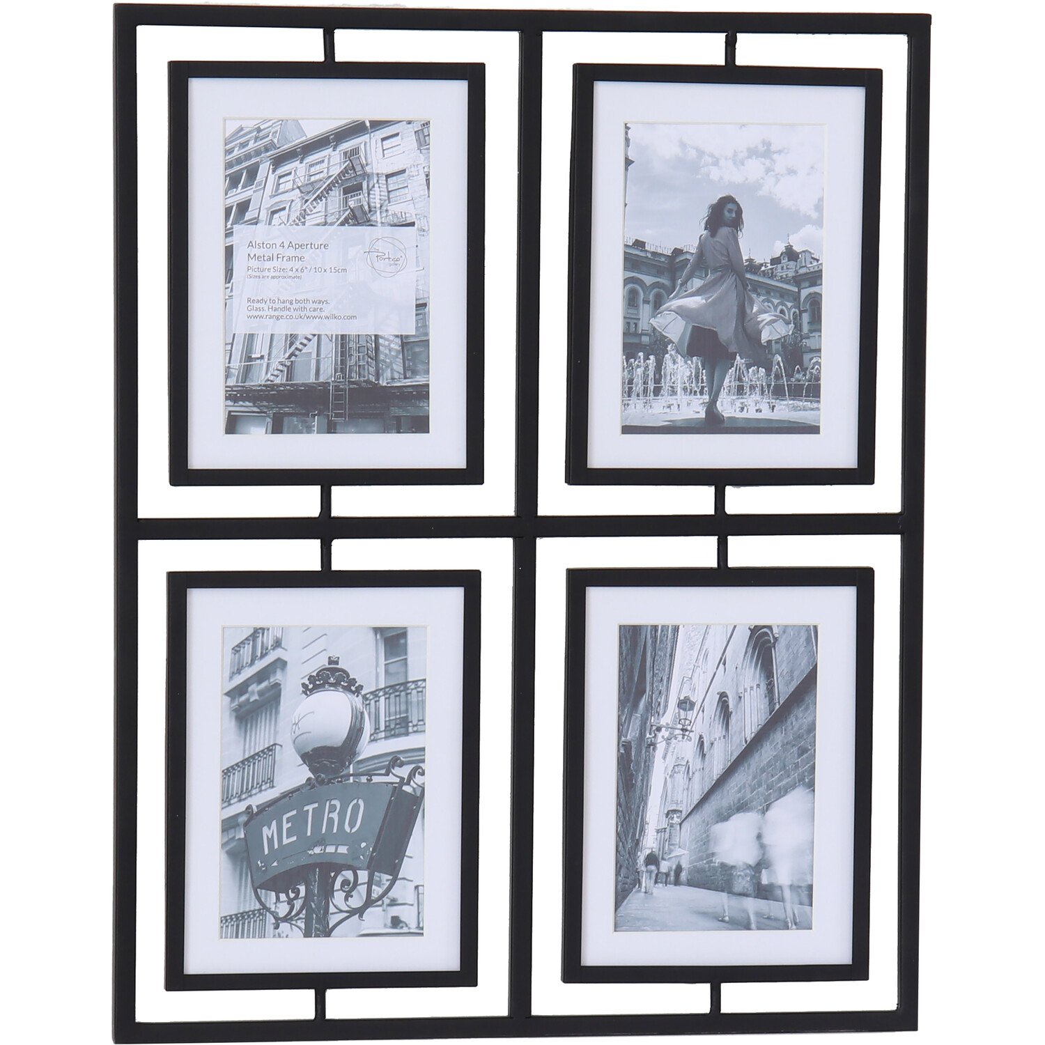 Alston Multi Aperture Metal Photo Frame Black 47.8cm Image 1