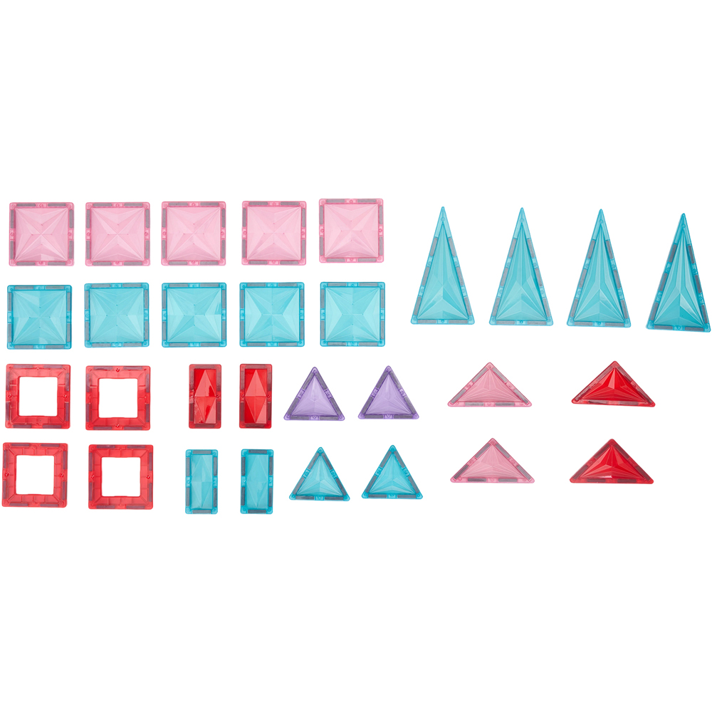 H&O Direct 42 Piece Magnet Building Tile Clear 3D Building Block Image 2