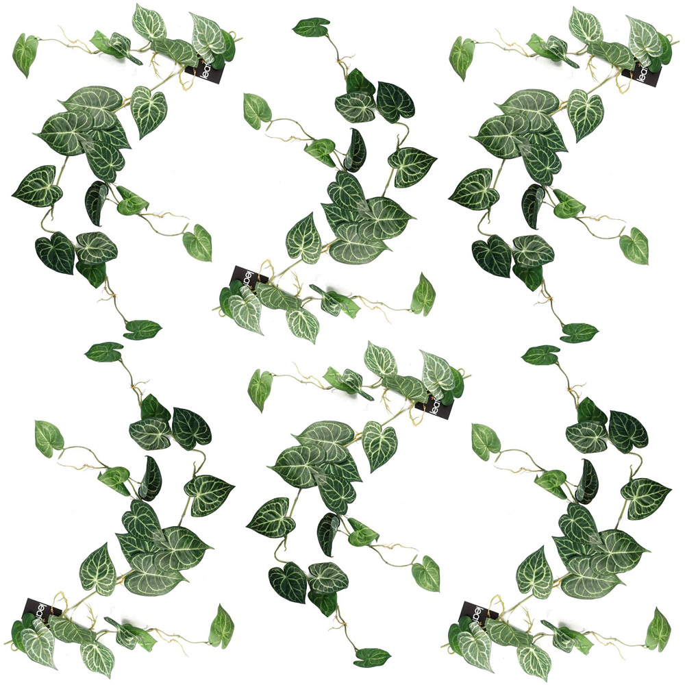 Leaf Trailing Rounded Ivy Hanging Artificial Plant 3ft 6 Pack Image 1