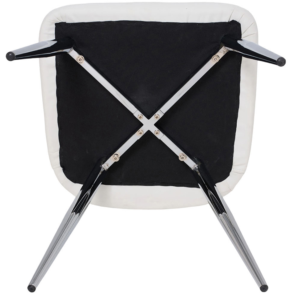 Living and Home Set of 2 White PU Leather High Backrest Dining Chair Image 3