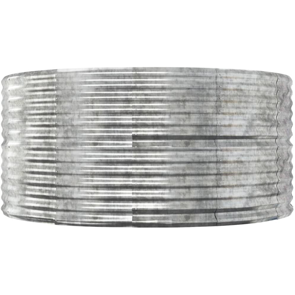 vidaXL Silver Galvanised Steel Raised Garden Bed 68 x 140 x 140cm Image 2