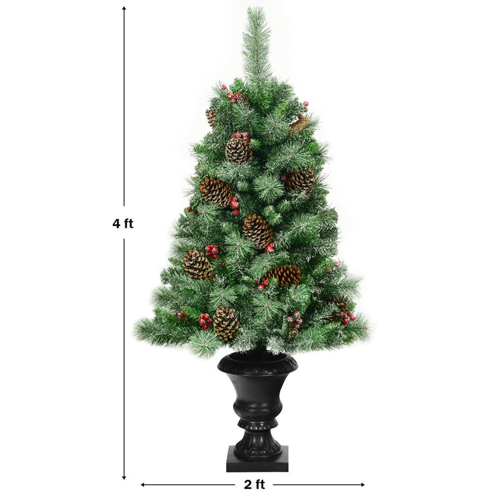 Costway Snow Flocked Artificial Christmas Tree 4ft Image 9