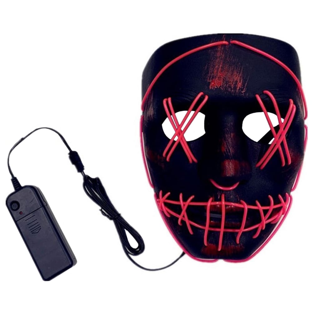 Jaoyeh Pink Halloween LED Stitched Purge Glowing Mask Image 1