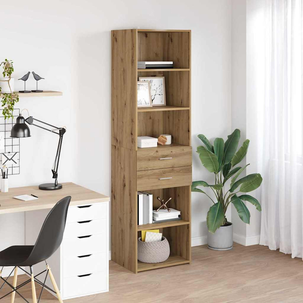 vidaXL 2 Drawer 5 Shelf Artisan Oak Highboard Image 9