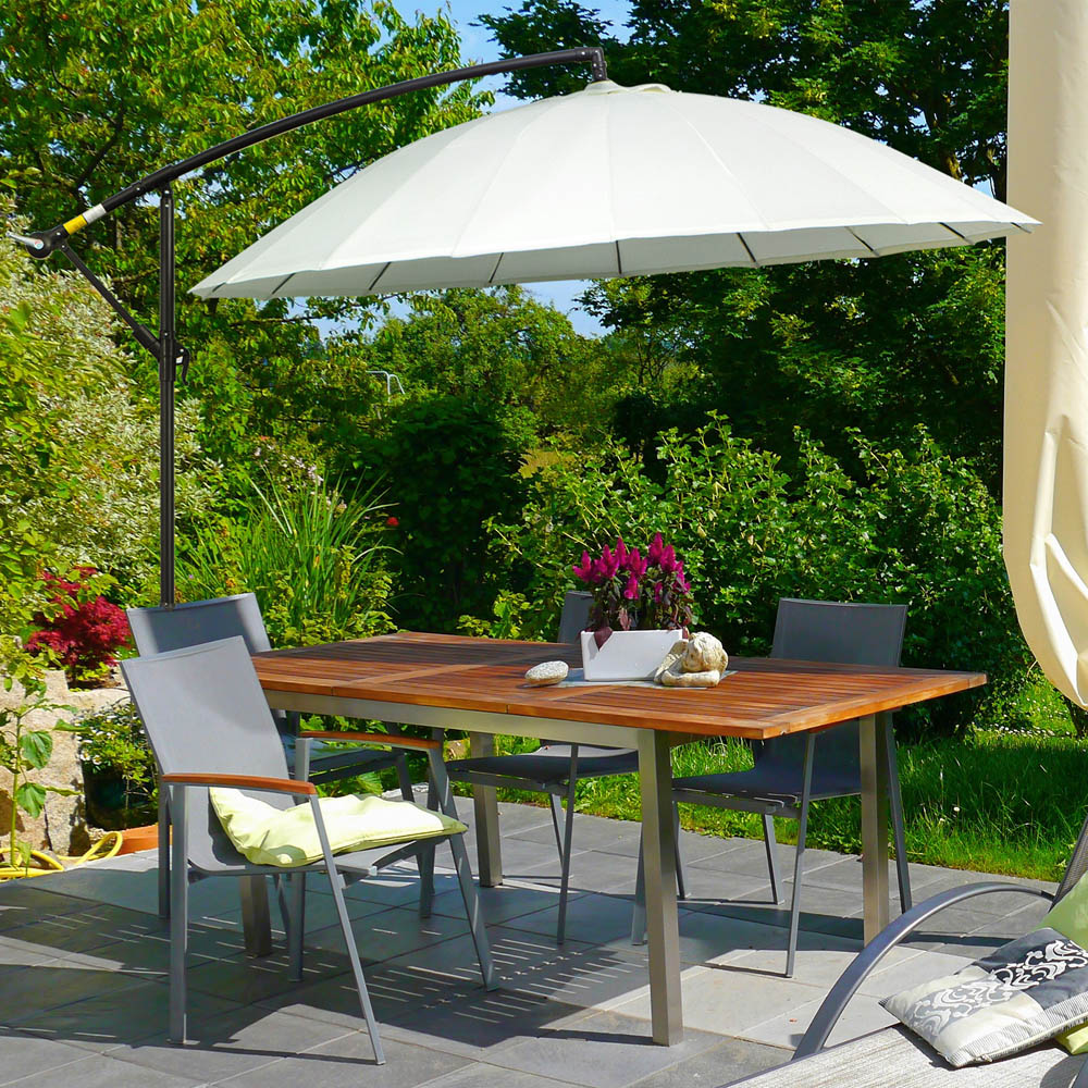 Outsunny Off White Crank Handle Cantilever Banana Parasol 3m Image 2