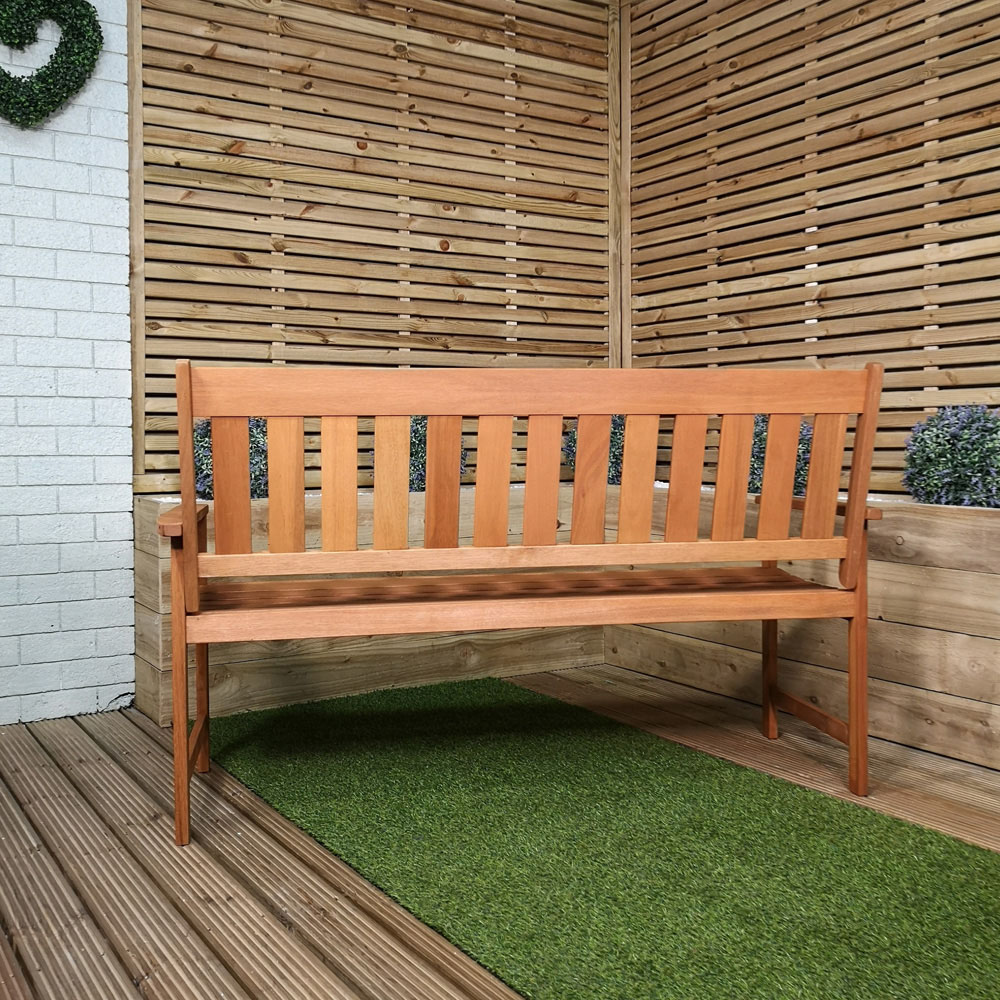 Samuel Alexander Cartmel 3 Seater Wooden Garden Patio Bench Image 2