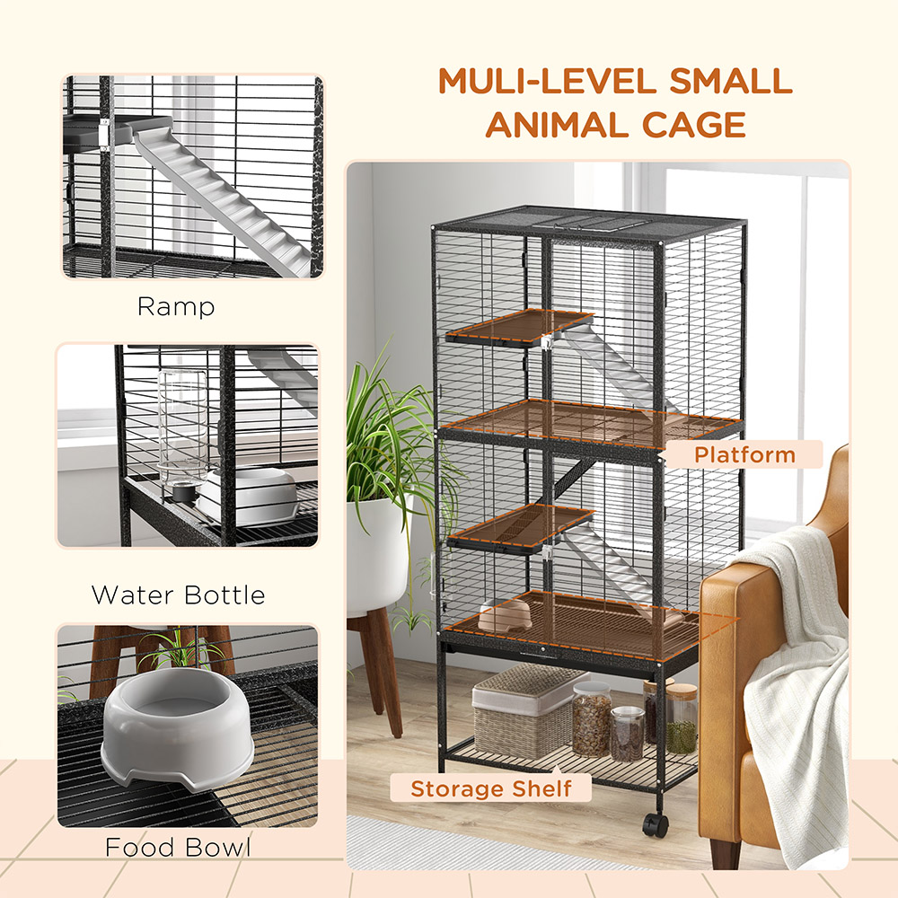 PawHut 4 Tier Small Animal Cage 136 x 45.5 x 61.5cm Image 5