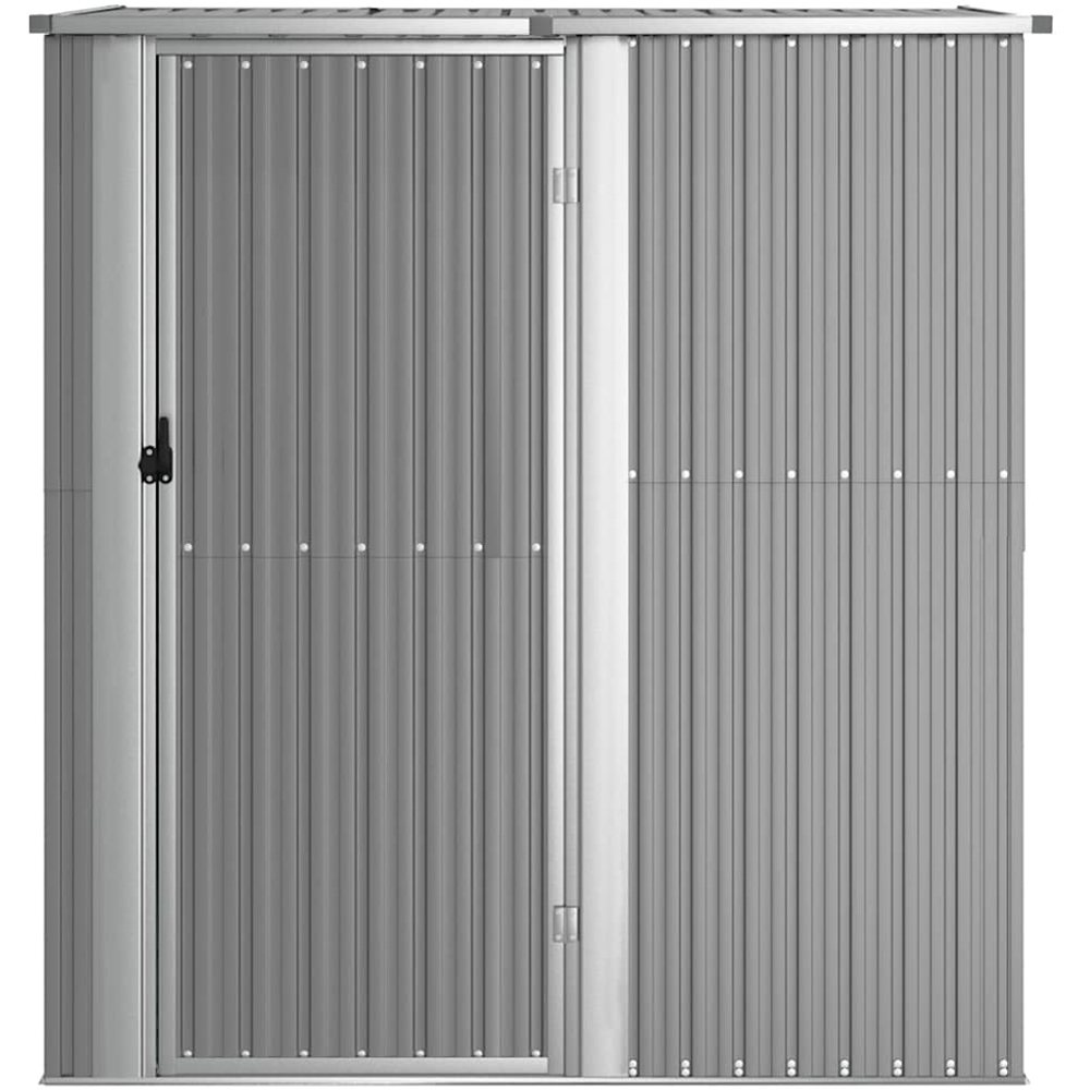 vidaXL 5.9 x 3.2ft Grey Galvanised Steel Pent Garden Shed Image 3