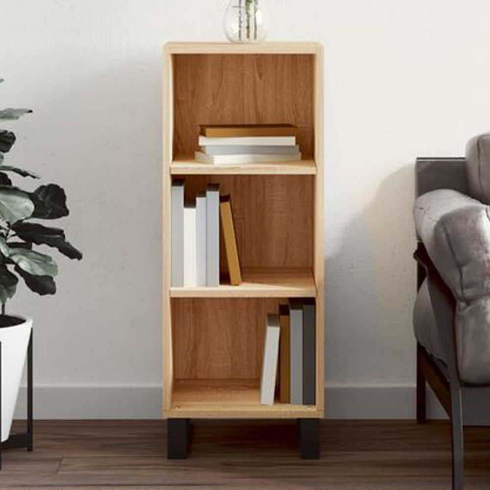vidaXL 3 Shelf Sonoma Oak Sideboard Image 1