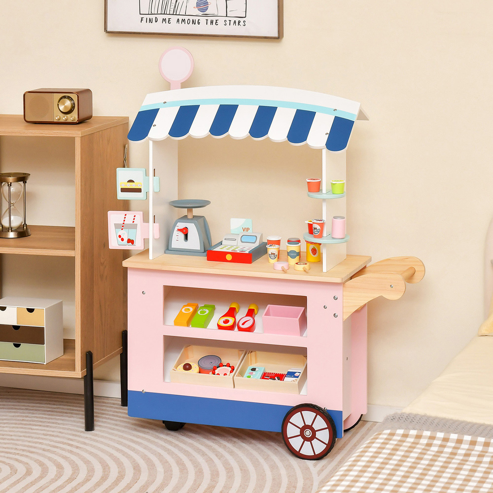 Costway Toy Cart Play Set with POS Machine and Lovely Scale Image 2