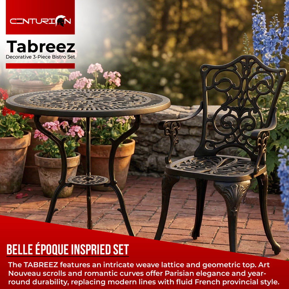 Centurion Supports Tabreez Aluminium 2 Seater Lounge Set Black Image 3