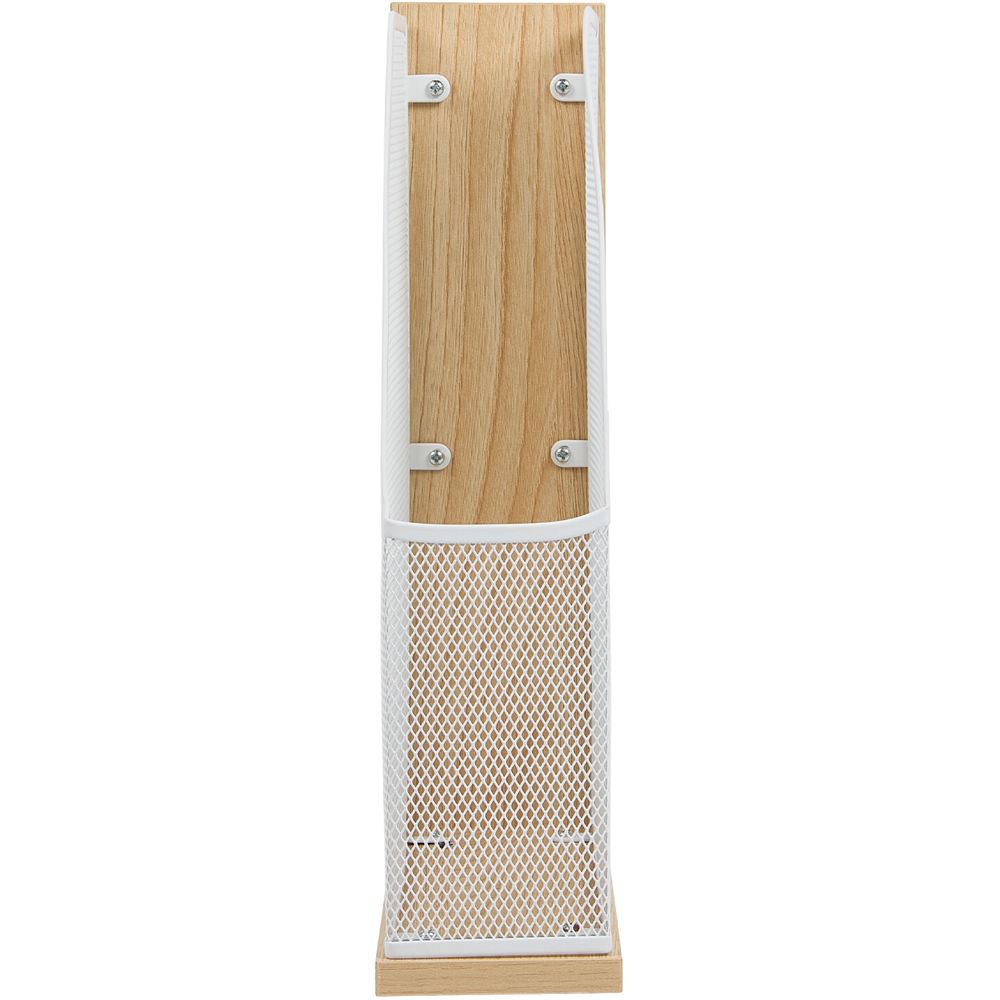 Wood Effect and White Mesh Magazine Holder Image 6