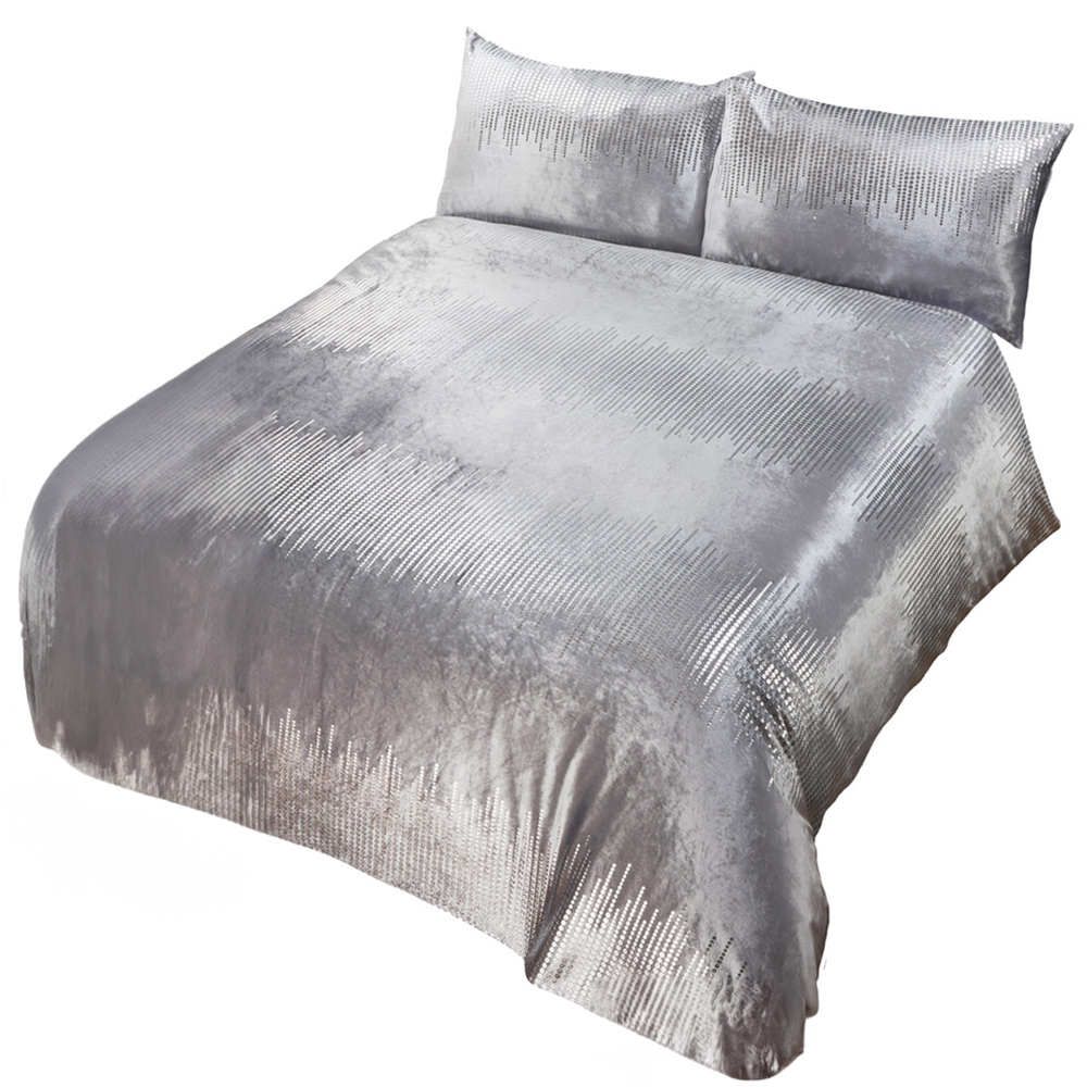 Rapport Home Tiffany Double Silver Duvet Set Image 2