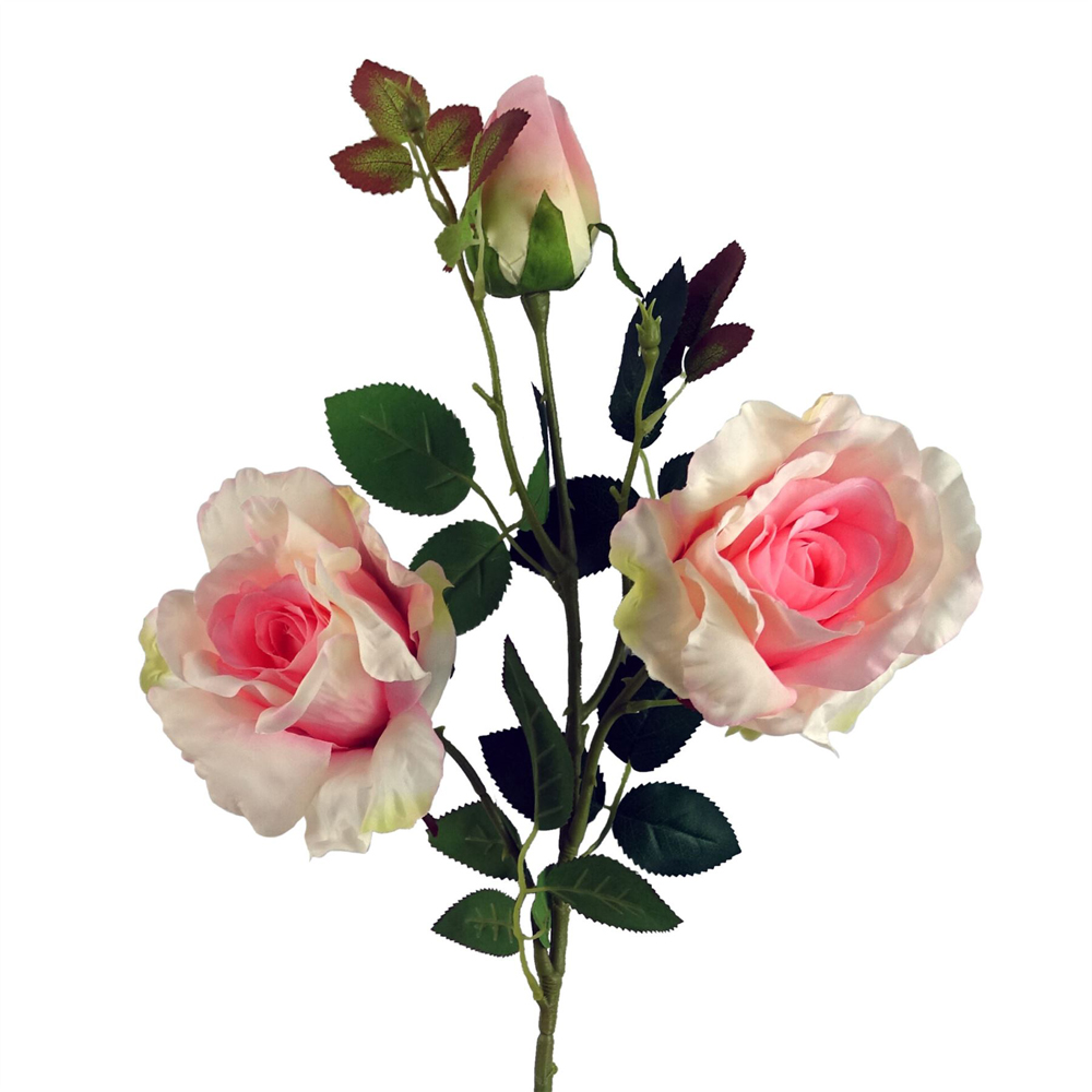 Leaf Pink Rose Artificial Stem 80cm 6 Pack Image 7