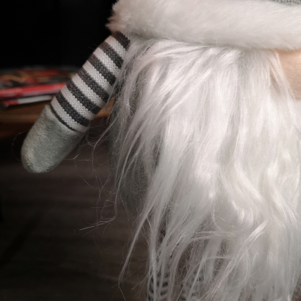 Samuel Alexander Grey Standing Plush Gonk Christmas Decoration with Grooved Hat 53cm Image 5