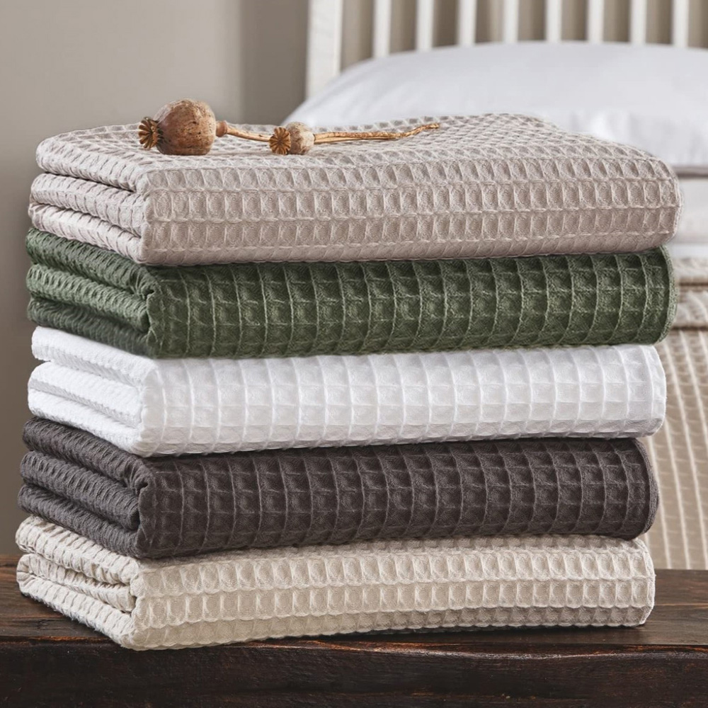 Allure Home Fashions Hotel Super King Size Waffle Dove Grey Throw Blanket 250 x 260cm Image 5