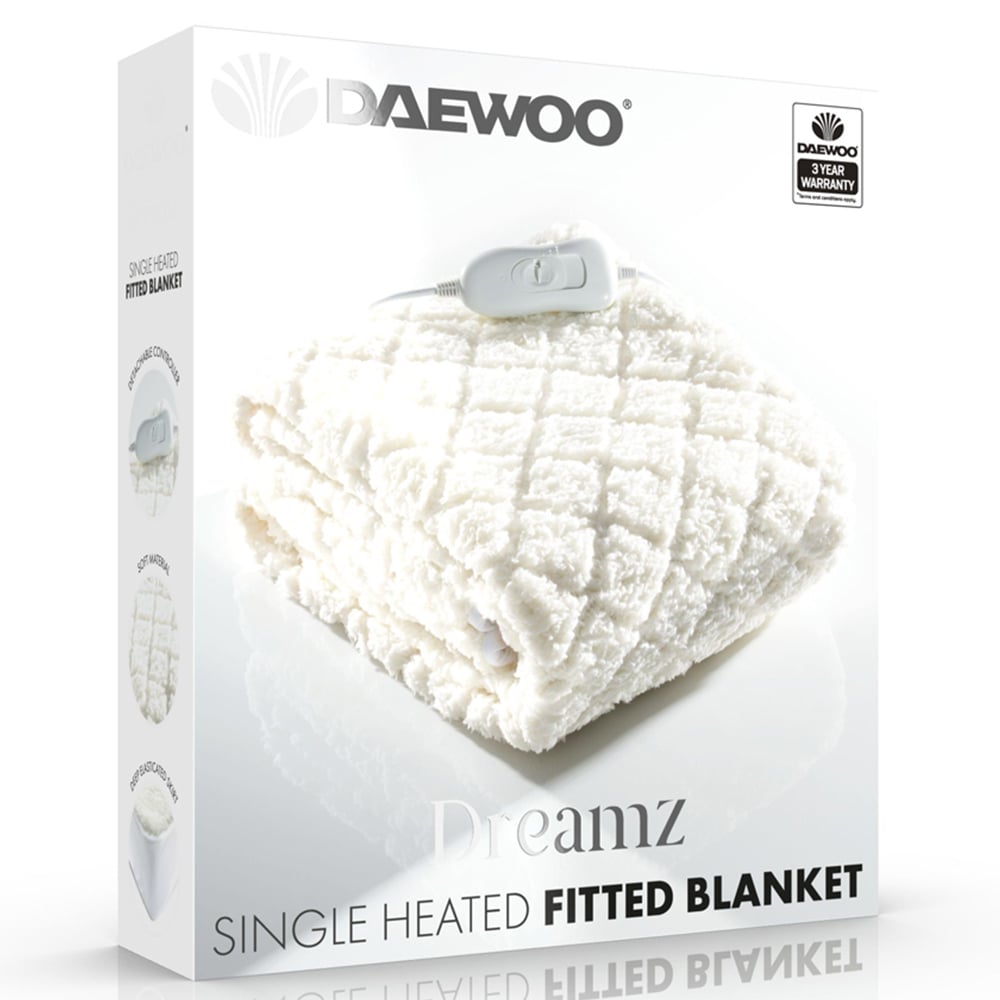 Daewoo Premium Single White Heated Blanket Image 2